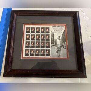 JAMES DEAN Official USPS 1996 Uncut Stamp Sheet LEGENDS OF HOLLYWOOD Framed